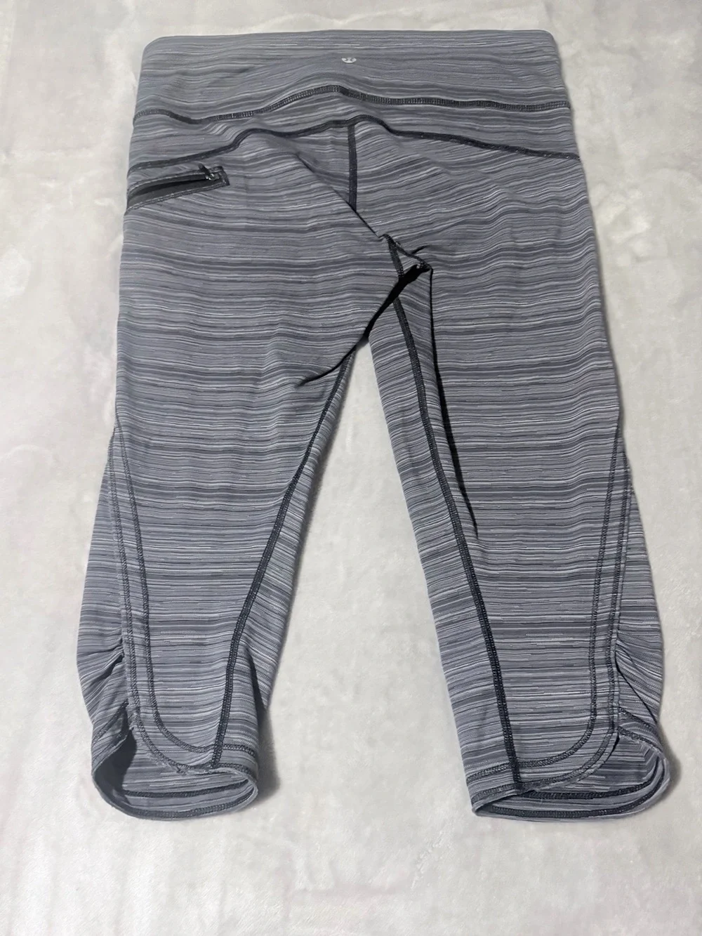 lululemon athletica Gray Striped Crop Leggings